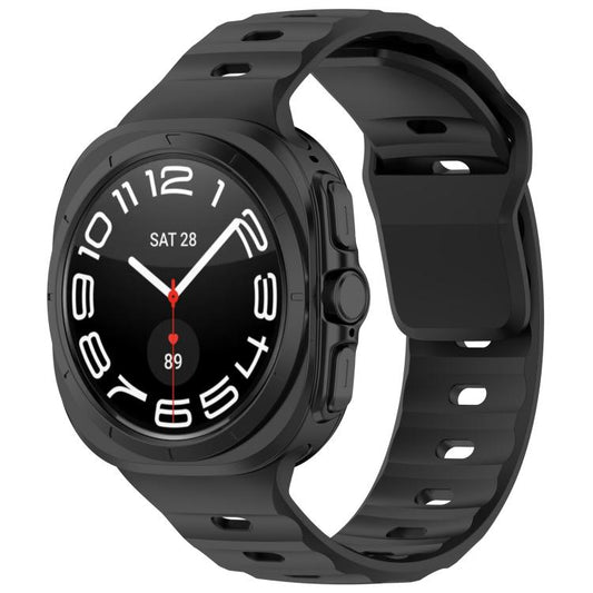 For Samsung Galaxy Watch Ultra 47mm / Ultra 2025 Kalebol Square Buckle Silicone Watch Band(Black) by Kalebol