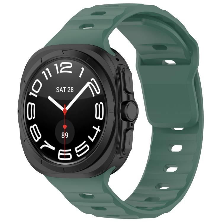 For Samsung Galaxy Watch Ultra 47mm / Ultra 2025 Kalebol Square Buckle Silicone Watch Band(Dark Green) by Kalebol