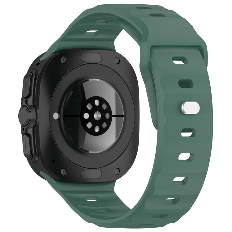 For Samsung Galaxy Watch Ultra 47mm / Ultra 2025 Kalebol Square Buckle Silicone Watch Band(Dark Green) by Kalebol