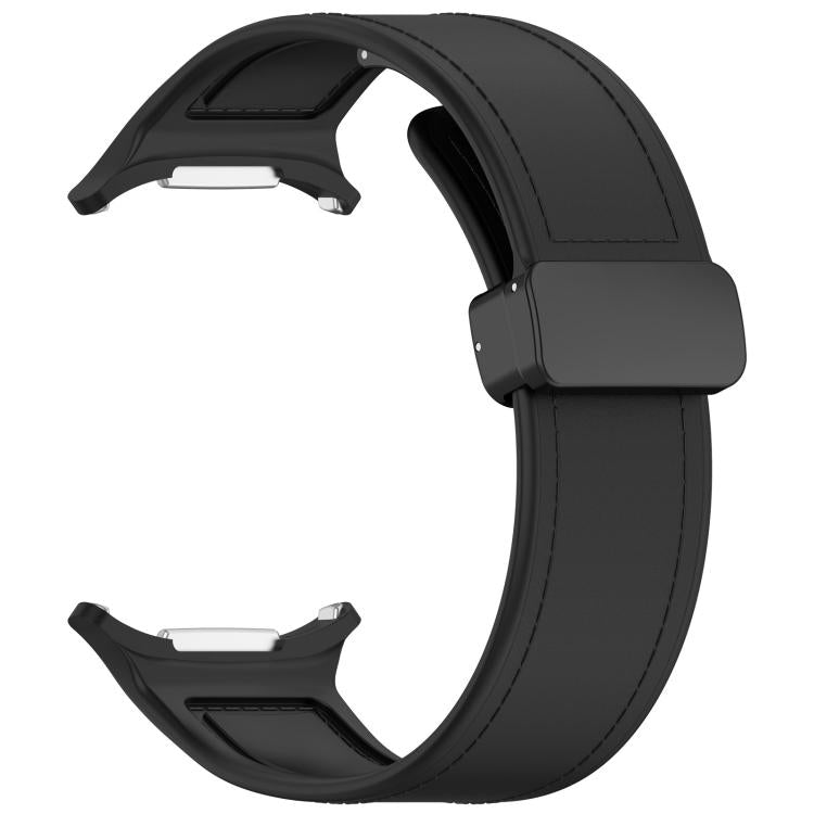 For Samsung Galaxy Watch Ultra 47mm / Ultra 2025 Kalebol Composite Silicone Folding Magnetic Buckle Watch Band(Black) by Kalebol