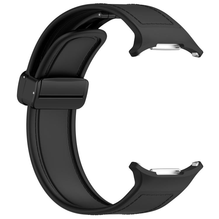 For Samsung Galaxy Watch Ultra 47mm / Ultra 2025 Kalebol Composite Silicone Folding Magnetic Buckle Watch Band(Black) by Kalebol
