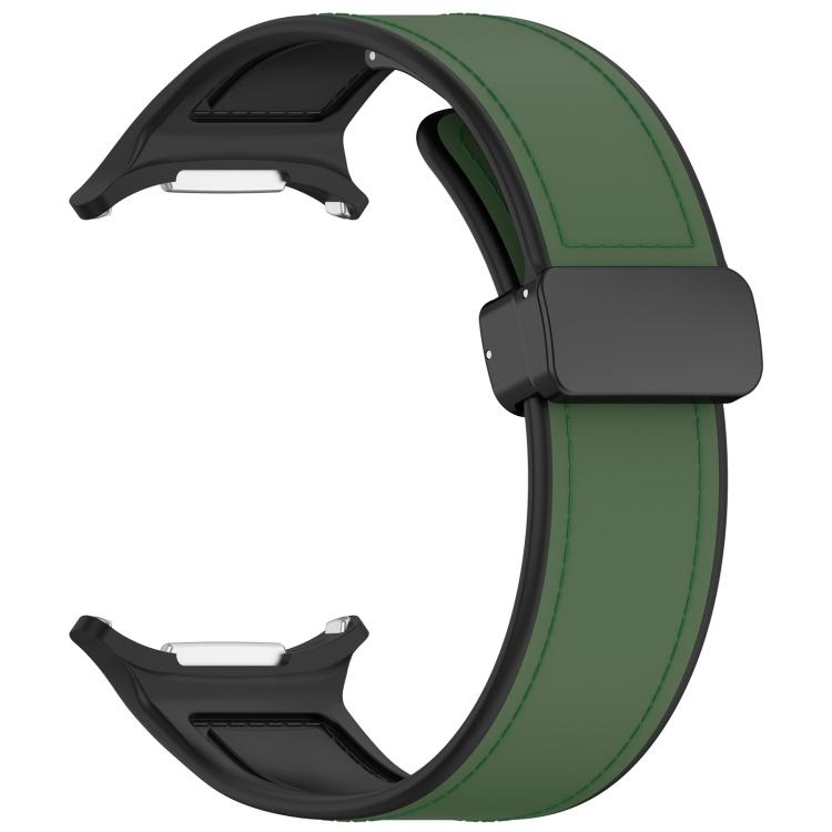For Samsung Galaxy Watch Ultra 47mm / Ultra 2025 Kalebol Composite Silicone Folding Magnetic Buckle Watch Band(Green) by Kalebol