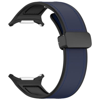 For Samsung Galaxy Watch Ultra 47mm / Ultra 2025 Kalebol Composite Silicone Folding Magnetic Buckle Watch Band(Dark Blue) by Kalebol