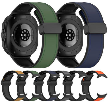 For Samsung Galaxy Watch Ultra 47mm / Ultra 2025 Kalebol Composite Silicone Folding Magnetic Buckle Watch Band(Orange) by Kalebol