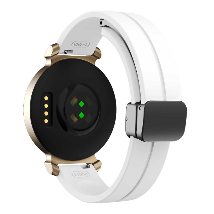 For Garmin Lily 2 14mm Kalebol Magnetic Buckle Silicone Strap(White) by Kalebol