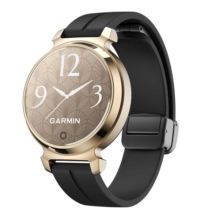 For Garmin Lily 2 14mm Kalebol Magnetic Buckle Silicone Strap(Black) by Kalebol