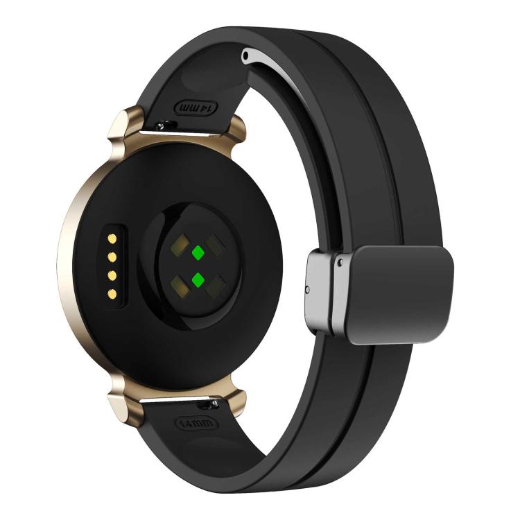 For Garmin Lily 2 14mm Kalebol Magnetic Buckle Silicone Strap(Black) by Kalebol