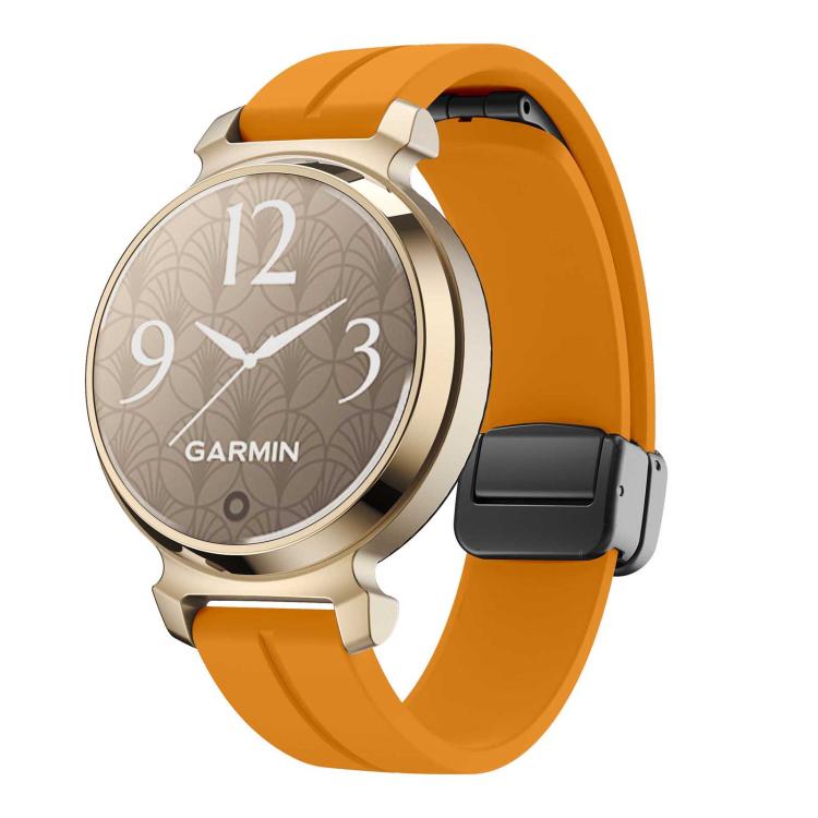 For Garmin Lily 2 14mm Kalebol Magnetic Buckle Silicone Strap(Yellow) by Kalebol