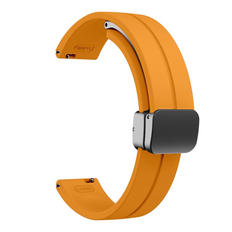 For Garmin Lily 2 14mm Kalebol Magnetic Buckle Silicone Strap(Yellow) by Kalebol