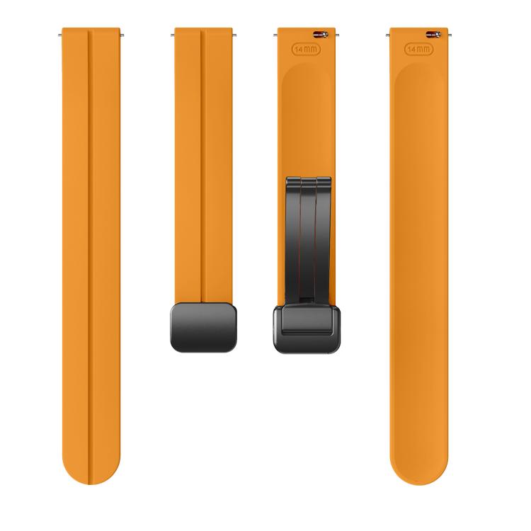 For Garmin Lily 2 14mm Kalebol Magnetic Buckle Silicone Strap(Yellow) by Kalebol