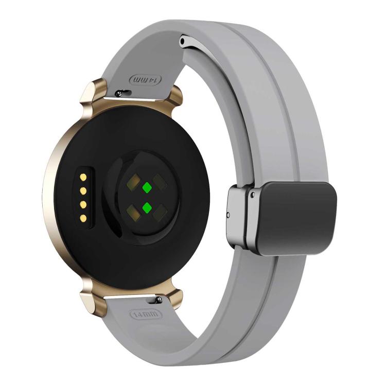 For Garmin Lily 2 14mm Kalebol Magnetic Buckle Silicone Strap(Light Grey) by Kalebol