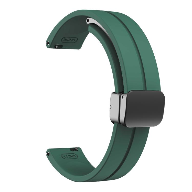 For Garmin Lily 2 14mm Kalebol Magnetic Buckle Silicone Strap(Pine Needle Green) by Kalebol