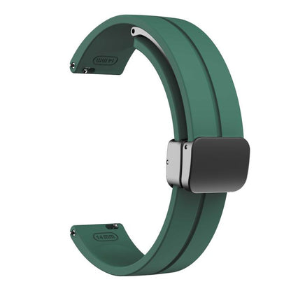 For Garmin Lily 2 14mm Kalebol Magnetic Buckle Silicone Strap(Pine Needle Green) by Kalebol