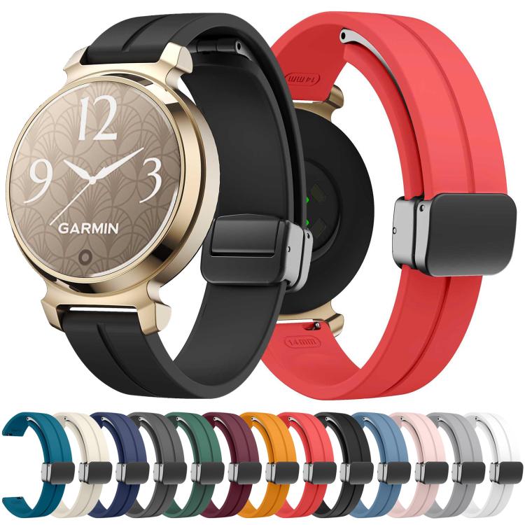 For Garmin Lily 2 14mm Kalebol Magnetic Buckle Silicone Strap(Black) by Kalebol