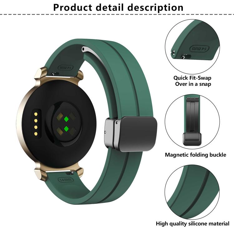 For Garmin Lily 2 14mm Kalebol Magnetic Buckle Silicone Strap(Light Grey) by Kalebol