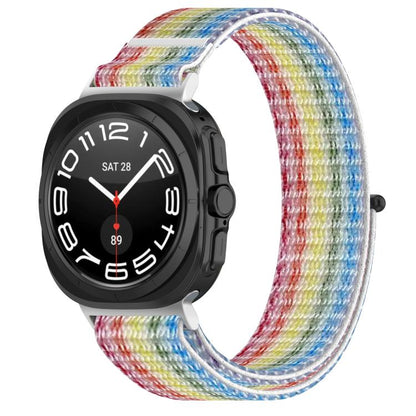 For Samsung Galaxy Watch Ultra 47mm / Ultra 2025 Kalebol Hook and Loop Fastener Nylon Braided Watch Band(Rainbow) by Kalebol