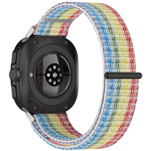 For Samsung Galaxy Watch Ultra 47mm / Ultra 2025 Kalebol Hook and Loop Fastener Nylon Braided Watch Band(Rainbow) by Kalebol