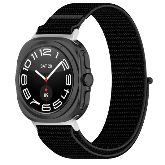 For Samsung Galaxy Watch Ultra 47mm / Ultra 2025 Kalebol Hook and Loop Fastener Nylon Braided Watch Band(Black) by Kalebol