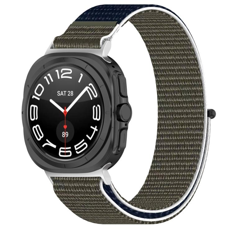 For Samsung Galaxy Watch Ultra 47mm / Ultra 2025 Kalebol Hook and Loop Fastener Nylon Braided Watch Band(Grey Blue) by Kalebol