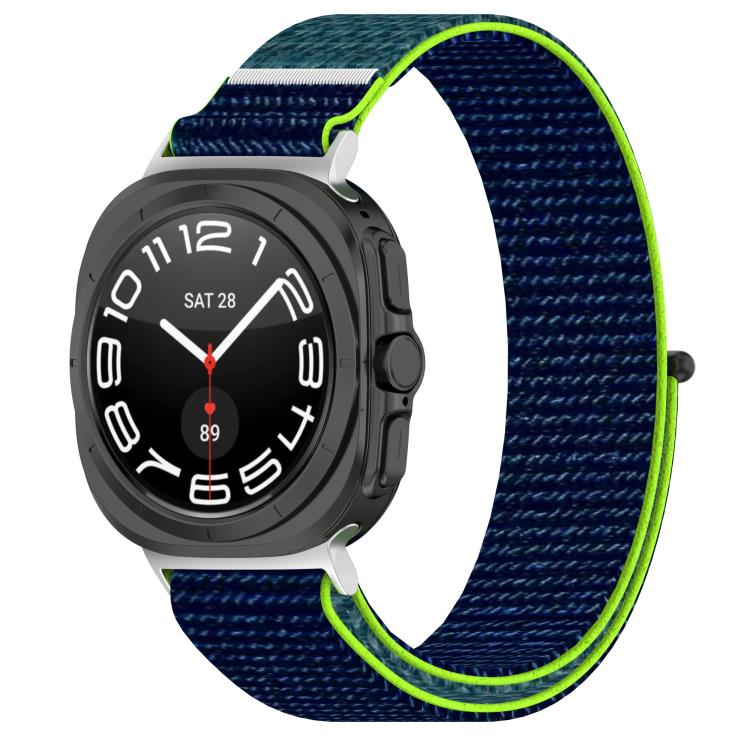 For Samsung Galaxy Watch Ultra 47mm / Ultra 2025 Kalebol Hook and Loop Fastener Nylon Braided Watch Band(Lime Green) by Kalebol