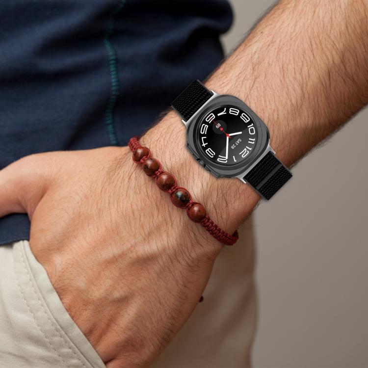 For Samsung Galaxy Watch Ultra 47mm / Ultra 2025 Kalebol Hook and Loop Fastener Nylon Braided Watch Band(Rainbow) by Kalebol