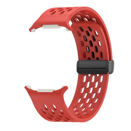 For Samsung Galaxy Watch Ultra 47mm / Ultra 2025 Kalebol Porous Silicone Magnetic Watch Band(Red) by Kalebol
