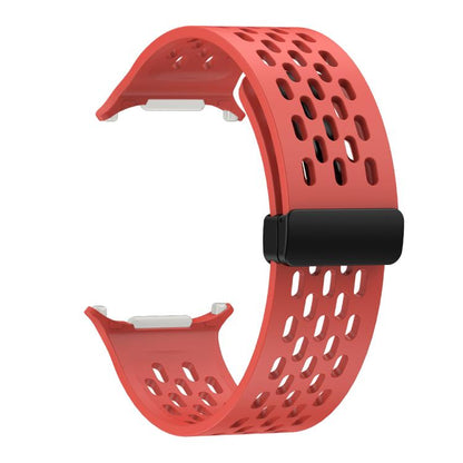 For Samsung Galaxy Watch Ultra 47mm / Ultra 2025 Kalebol Porous Silicone Magnetic Watch Band(Red) by Kalebol