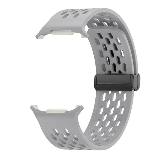 For Samsung Galaxy Watch Ultra 47mm / Ultra 2025 Kalebol Porous Silicone Magnetic Watch Band(Grey) by Kalebol