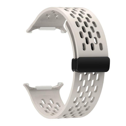 For Samsung Galaxy Watch Ultra 47mm / Ultra 2025 Kalebol Porous Silicone Magnetic Watch Band(Starlight) by Kalebol