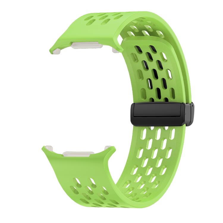 For Samsung Galaxy Watch Ultra 47mm / Ultra 2025 Kalebol Porous Silicone Magnetic Watch Band(Fluorescent Green) by Kalebol