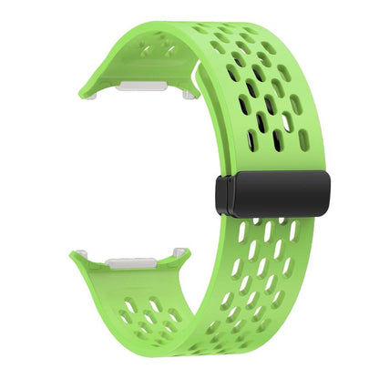 For Samsung Galaxy Watch Ultra 47mm / Ultra 2025 Kalebol Porous Silicone Magnetic Watch Band(Fluorescent Green) by Kalebol