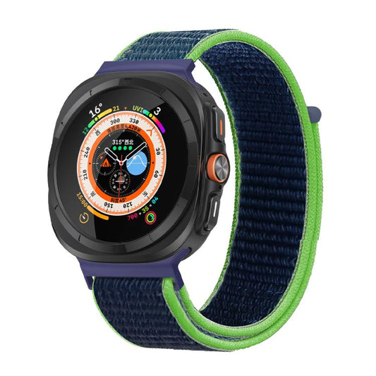 For Samsung Galaxy Watch Ultra 47mm / Ultra 2025 Kalebol Quick Release Nylon Braided Watch Band(Fluorescent Green Blue) by Kalebol