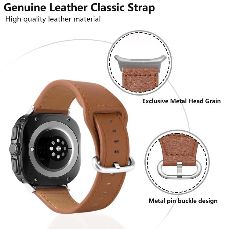 For Samsung Galaxy Watch Ultra 47mm / Ultra 2025 Kalebol Genuine Leather Watch Band(Brown) by Kalebol
