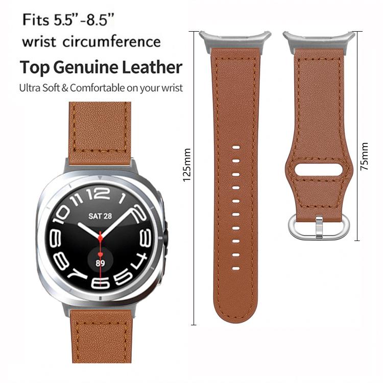For Samsung Galaxy Watch Ultra 47mm / Ultra 2025 Kalebol Genuine Leather Watch Band(Dark Grey) by Kalebol