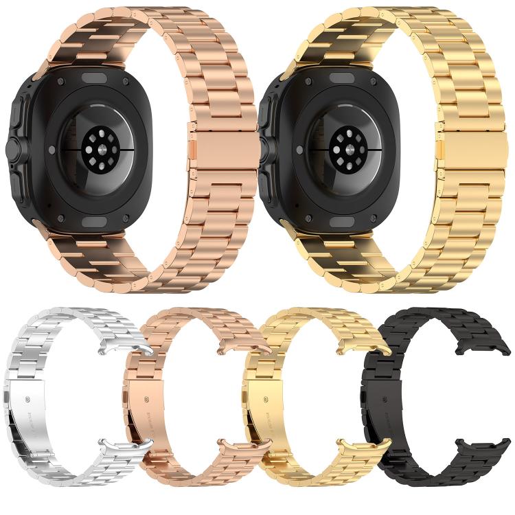 For Samsung Galaxy Watch Ultra 47mm / Ultra 2025 Kalebol Three-bead Steel Watch Band(Gold) by Kalebol