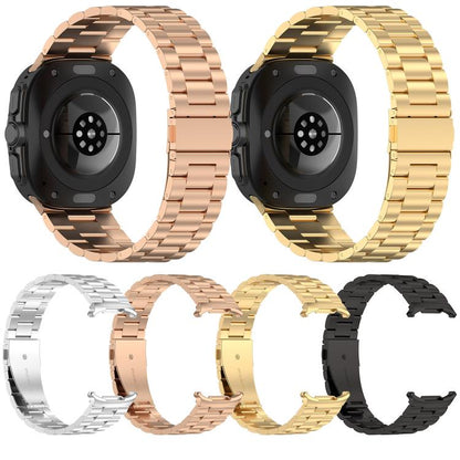 For Samsung Galaxy Watch Ultra 47mm / Ultra 2025 Kalebol Three-bead Steel Watch Band(Gold) by Kalebol