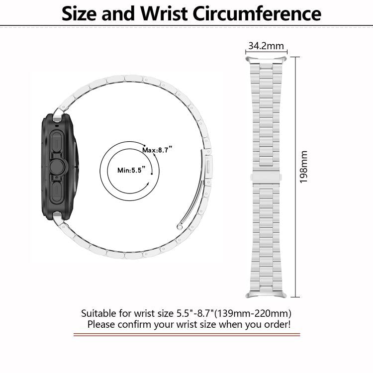 For Samsung Galaxy Watch Ultra 47mm / Ultra 2025 Kalebol Three-bead Steel Watch Band(Silver) by Kalebol