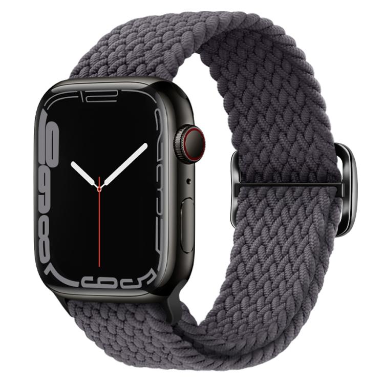 For Apple Watch 42mm / 41mm / 40mm / 38mm Kalebol Eight Buckle Nylon Braided Watch Band(Space Gray) by Kalebol