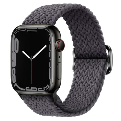 For Apple Watch 42mm / 41mm / 40mm / 38mm Kalebol Eight Buckle Nylon Braided Watch Band(Space Gray) by Kalebol