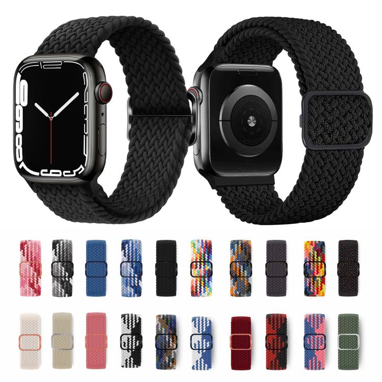 For Apple Watch 42mm / 41mm / 40mm / 38mm Kalebol Eight Buckle Nylon Braided Watch Band(Strawberry Red) by Kalebol