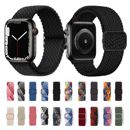 For Apple Watch 42mm / 41mm / 40mm / 38mm Kalebol Eight Buckle Nylon Braided Watch Band(Strawberry Red) by Kalebol