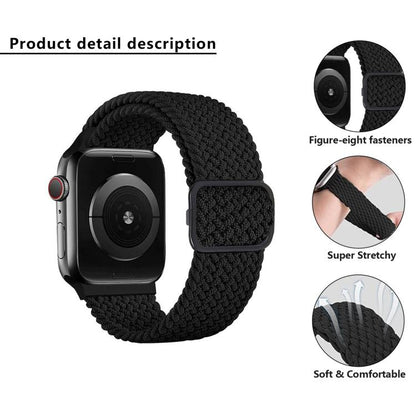 For Apple Watch 42mm / 41mm / 40mm / 38mm Kalebol Eight Buckle Nylon Braided Watch Band(Chocolate) by Kalebol