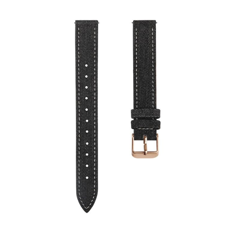 For Garmin Lily 2 14mm Kalebol Linen Leather Watch Strap(Black) by Kalebol