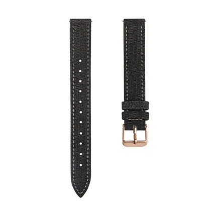 For Garmin Lily 2 14mm Kalebol Linen Leather Watch Strap(Black) by Kalebol