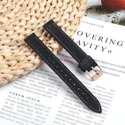 For Garmin Lily 2 14mm Kalebol Linen Leather Watch Strap(Black) by Kalebol