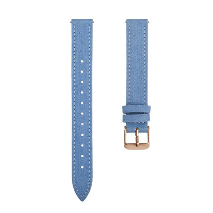 For Garmin Lily 2 14mm Kalebol Linen Leather Watch Strap(Light Blue) by Kalebol