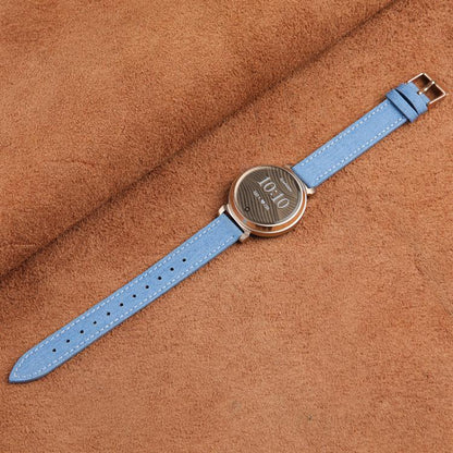 For Garmin Lily 2 14mm Kalebol Linen Leather Watch Strap(Light Blue) by Kalebol