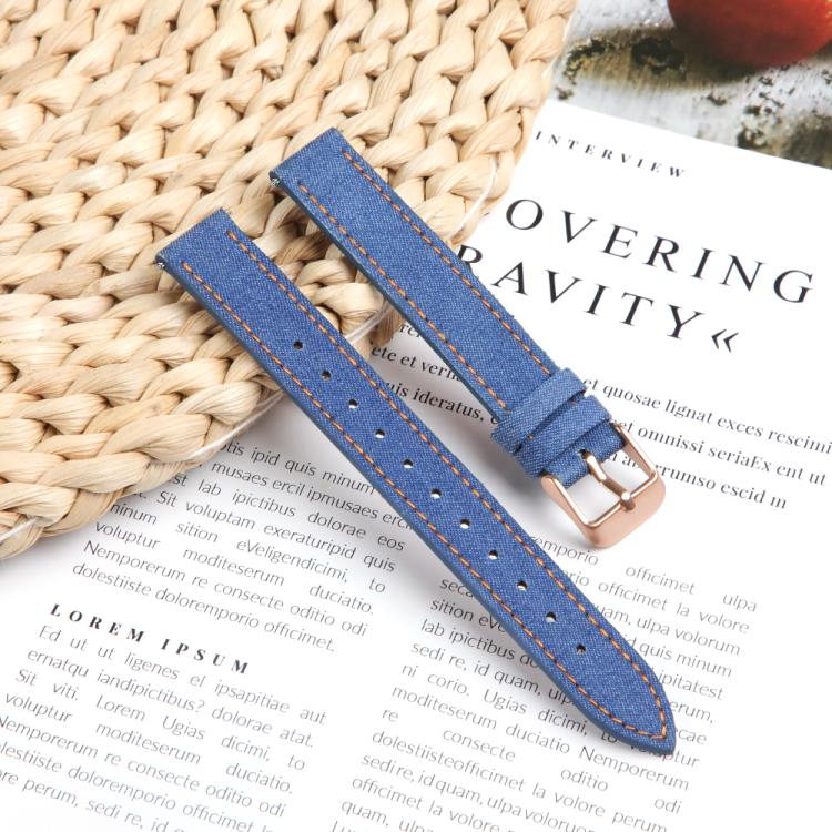 For Garmin Lily 2 14mm Kalebol Linen Leather Watch Strap(Dark Blue) by Kalebol