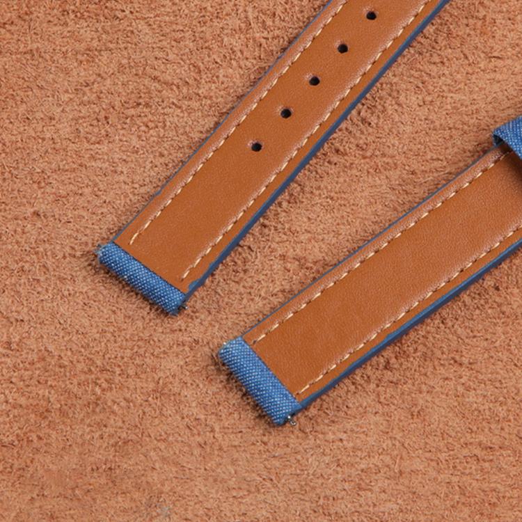 For Garmin Lily 2 14mm Kalebol Linen Leather Watch Strap(Light Blue) by Kalebol
