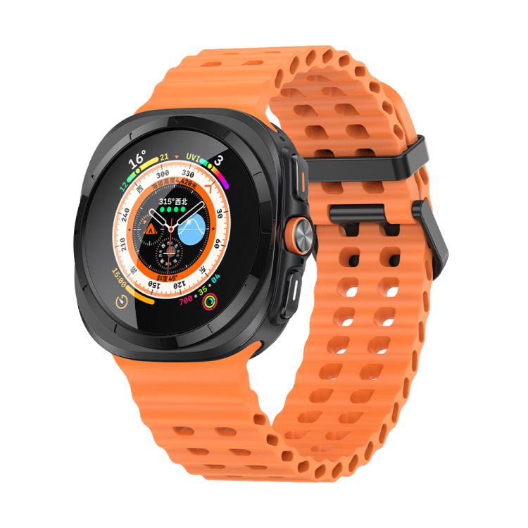 For Samsung Galaxy Watch Ultra 47mm / Ultra 2025 Kalebol Porous Breathable Silicone Watch Band(Orange) by Kalebol